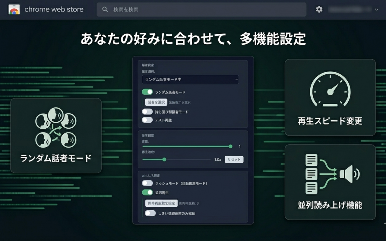 再生設定画面のスクリーンショット